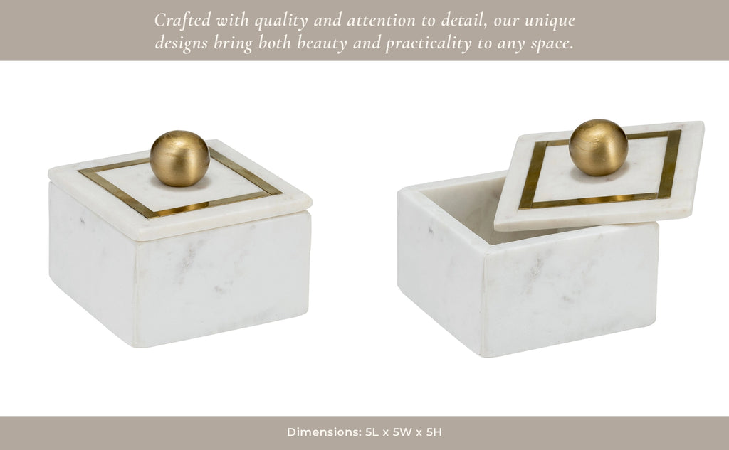 Marble Modern Storage Box with Lid