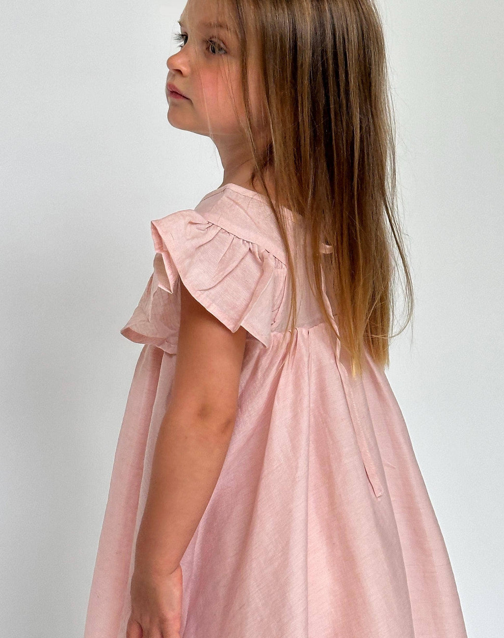 Fiona Dress with Bow-Pink