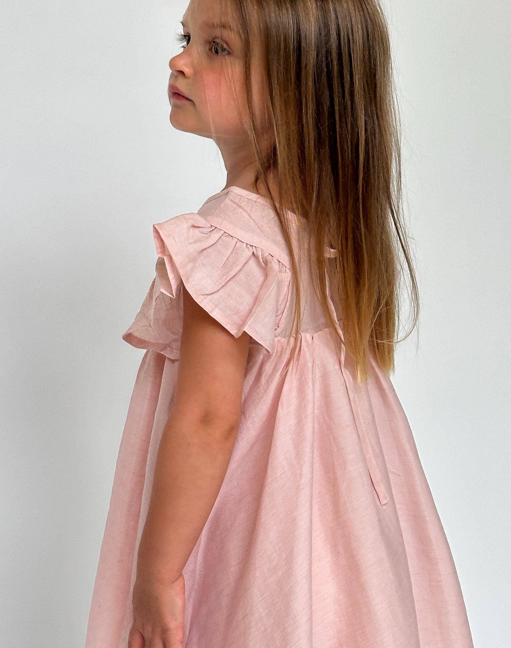 Fiona Dress with Bow-Pink