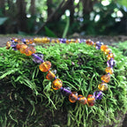 Amethyst + Baltic Amber Beaded Necklace