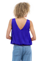 Sleeveless V-Neck Bubble Top