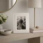 Marble Modern Beveled Edges Photo Frame - White, 4x6 in.