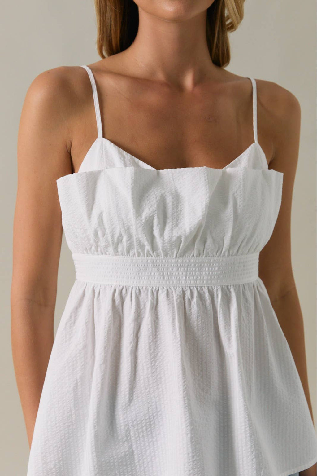 WHITE FLARE PEPLUM TOP