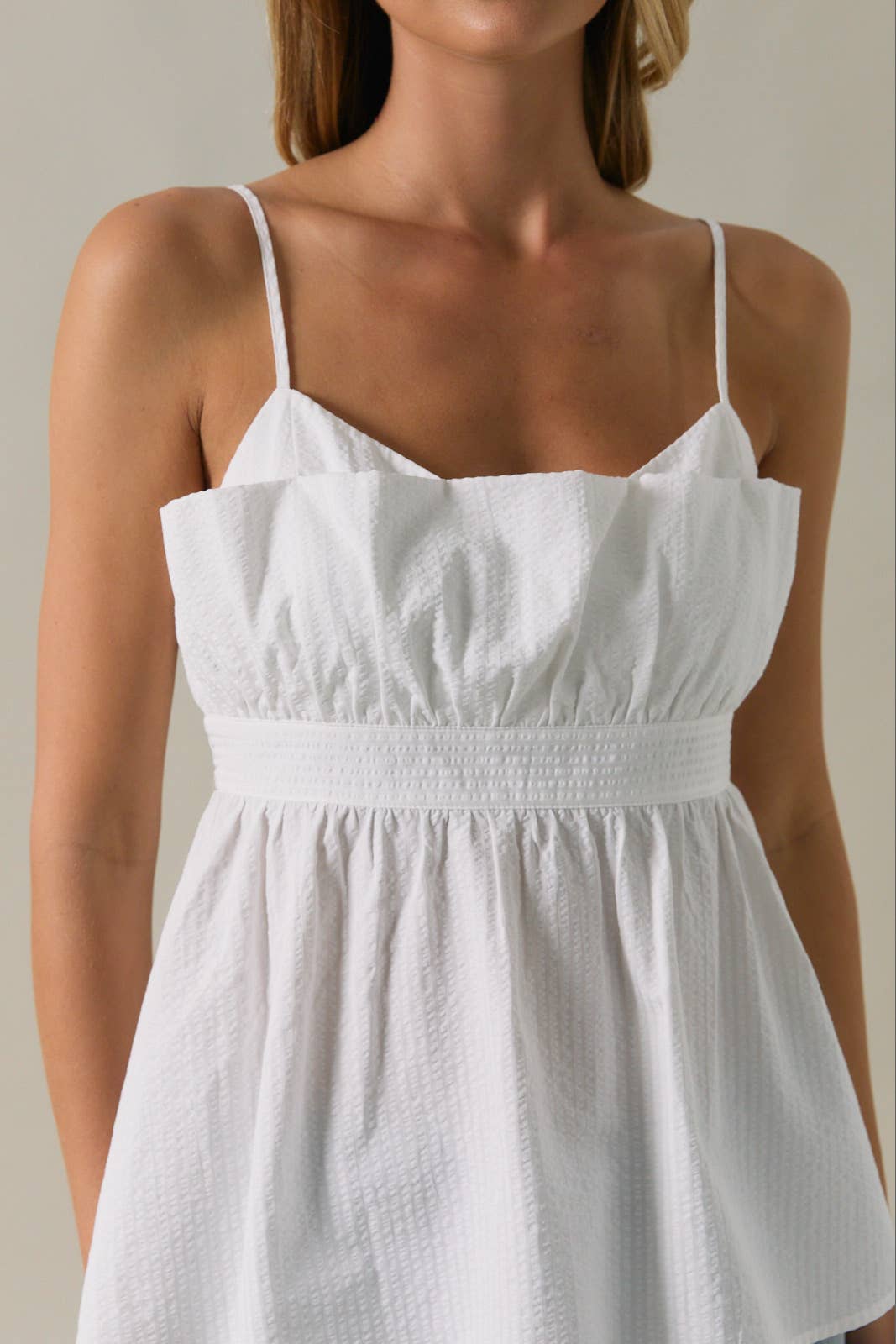 WHITE FLARE PEPLUM TOP