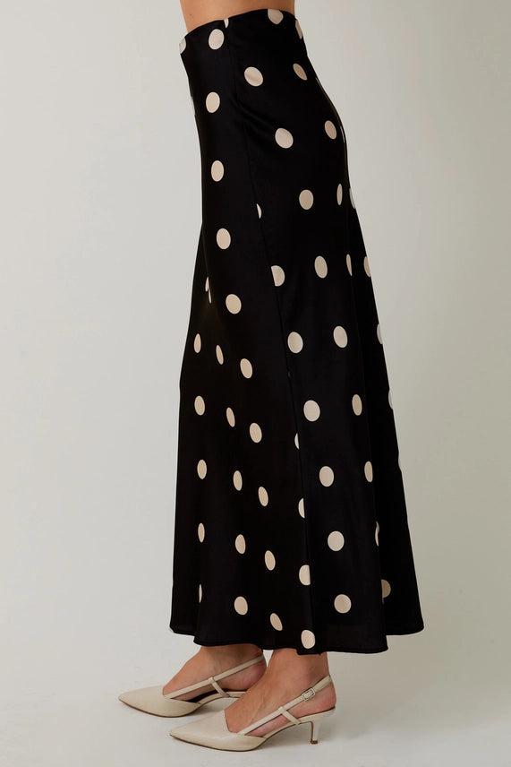SATIN MIDI SKIRT
