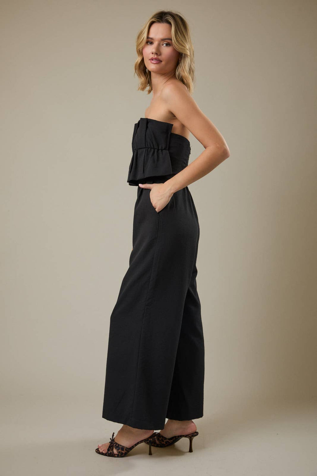 RUFFLE BODICE JUMPSUIT