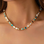 Multicolor Square Gemstone Long Necklace | 80N92826