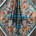 Teal and Cream Paisley Wild Rag
