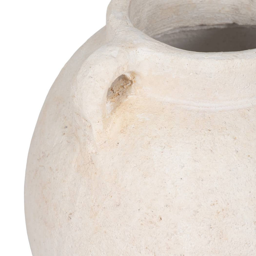 Ceramic Round Bulbous Handle Jug - White, 7 in.