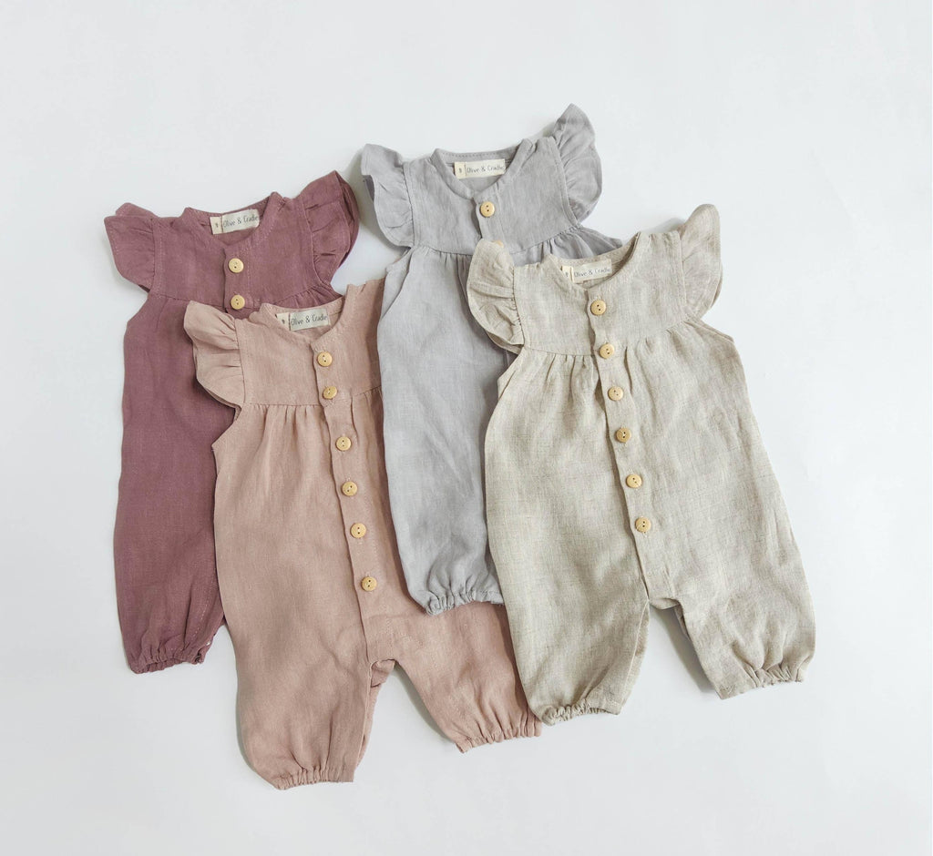 Jennifer Linen Jumper + Bow-Plum