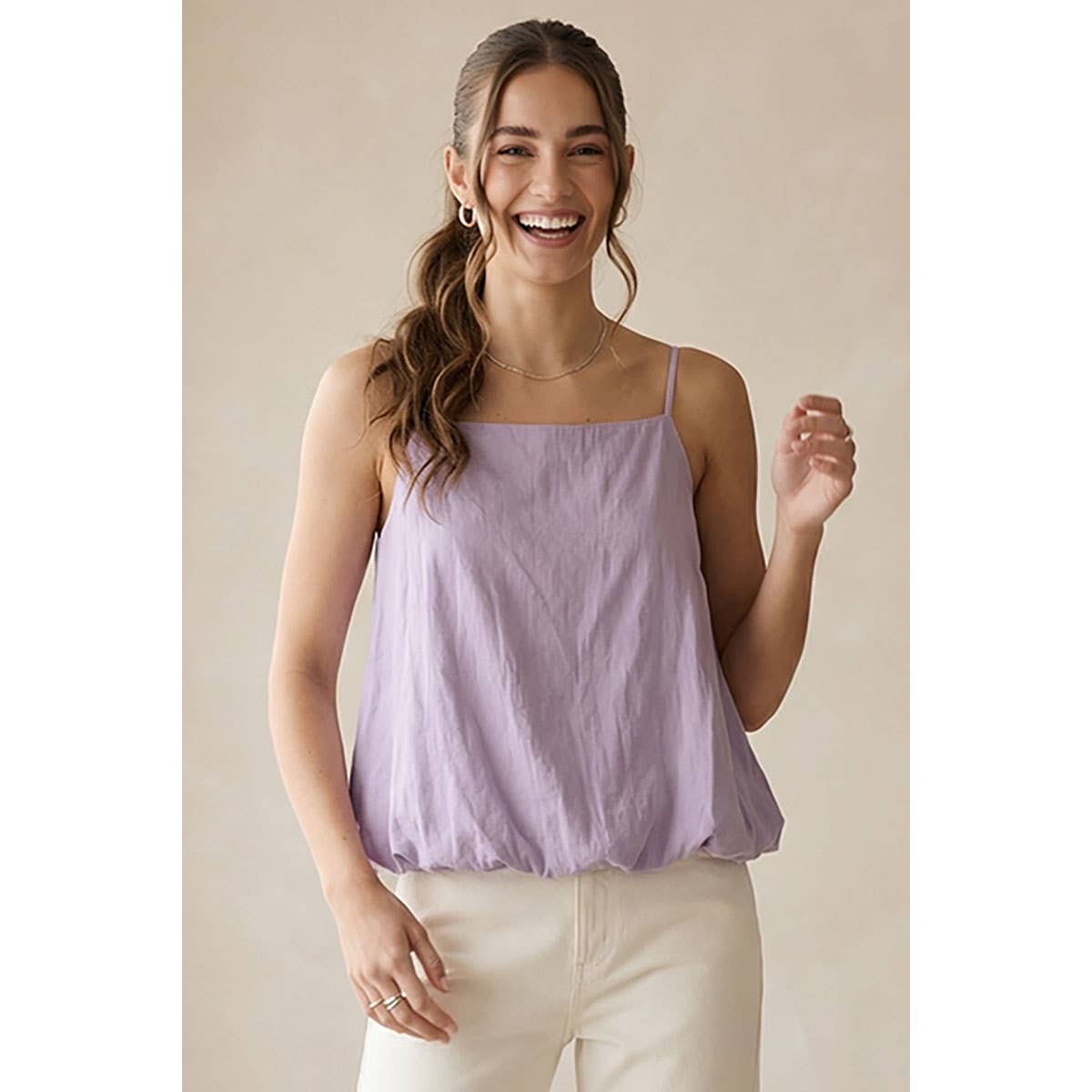 Cami Top With Bubble Hem