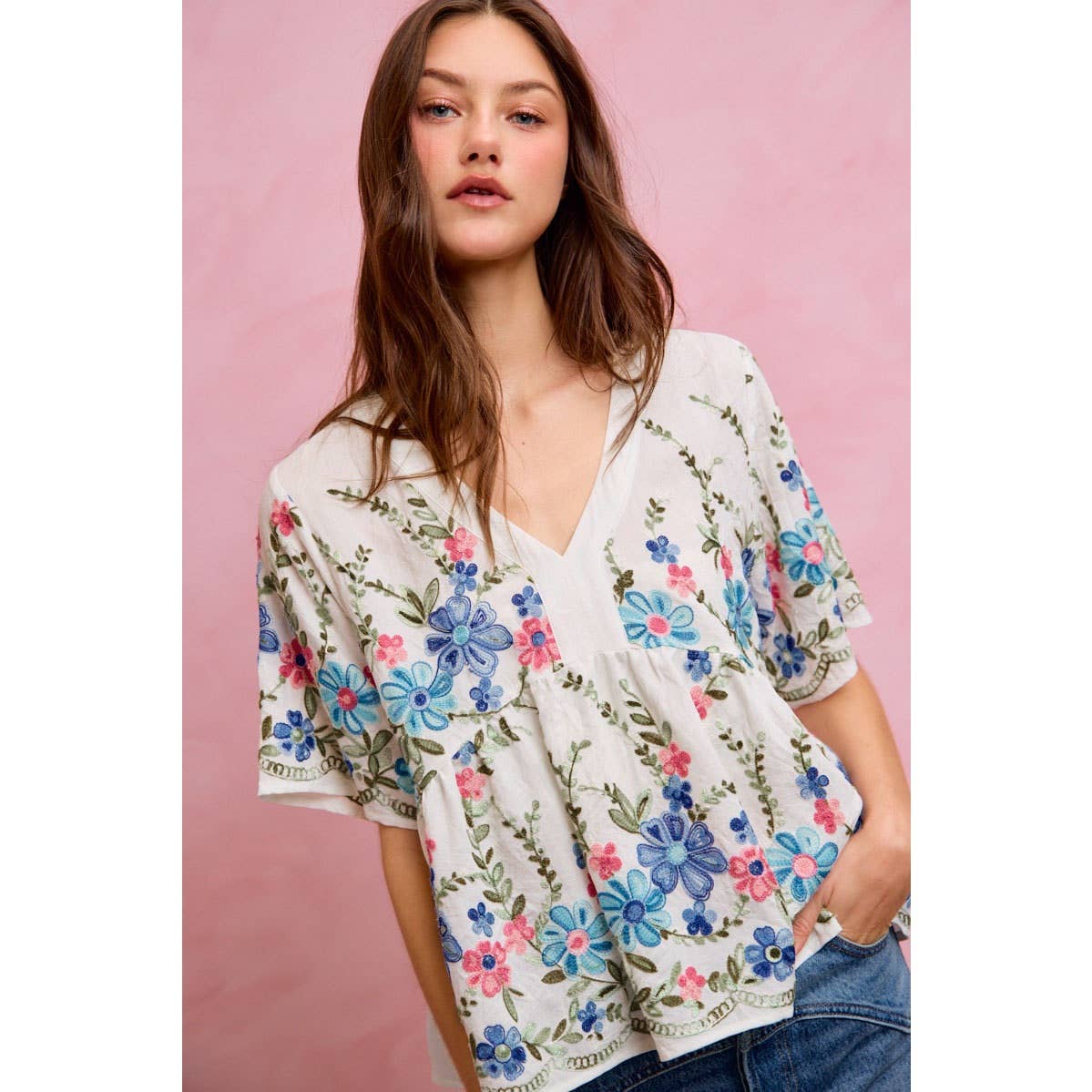 FLORAL BABY DOLL TOP
