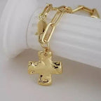 NOTABLE HAMMERED CROSS FRONT TOGGLE NECKLACE | 40NK9666