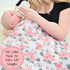 Baby Muslin Swaddle Blanket 47x47 Pretty in Peony