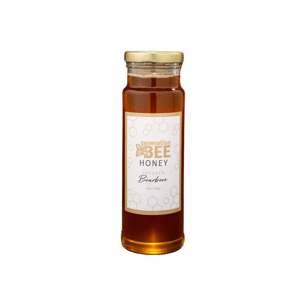All-Natural Flavor Infused Honey - Bourbon - 12 oz Glass Jar