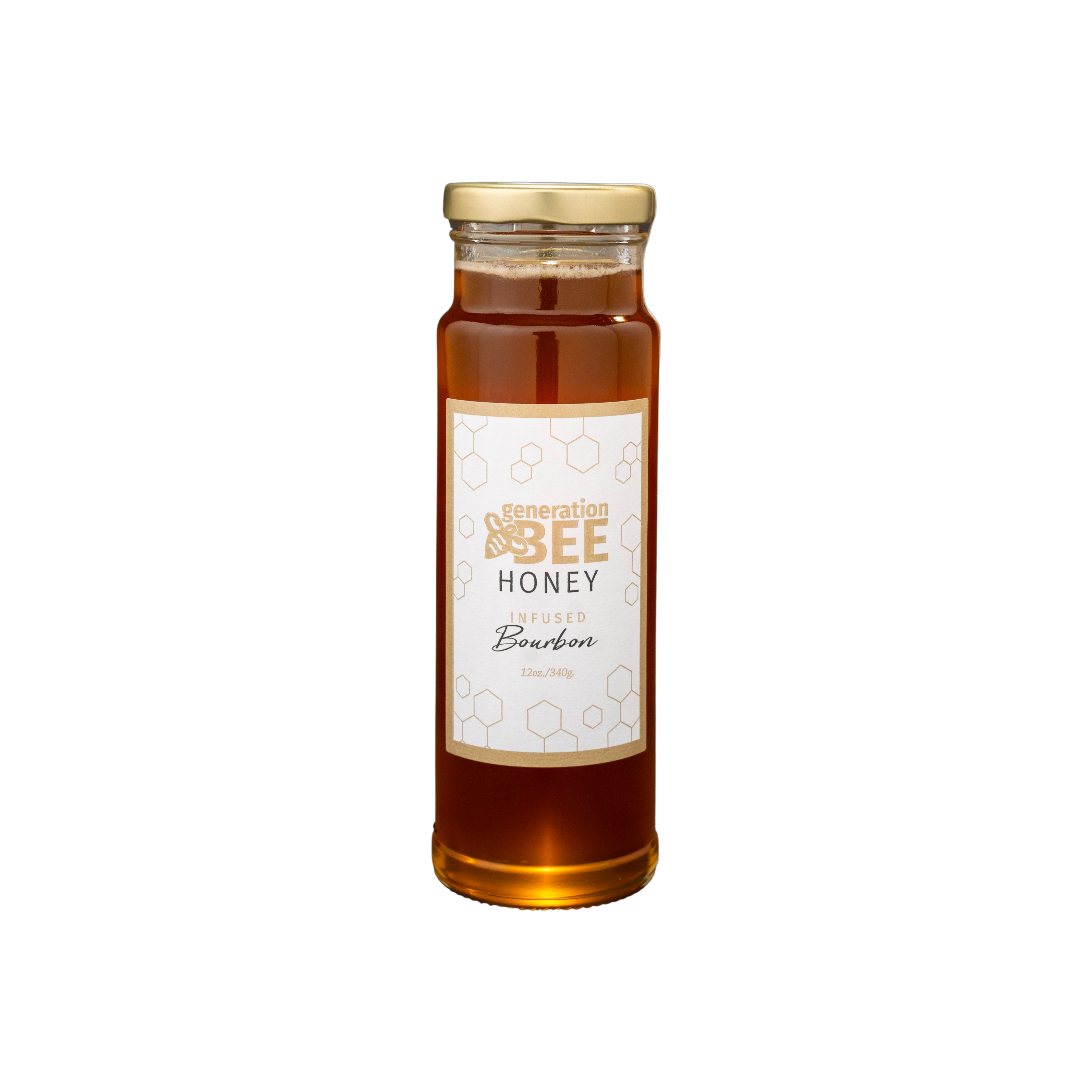 All-Natural Flavor Infused Honey - Bourbon - 12 oz Glass Jar