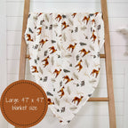 Baby Muslin Swaddle Blanket 47x47 Oh Deer