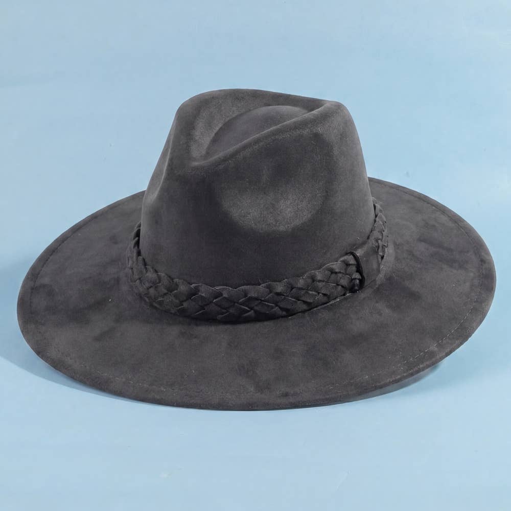 Felt Wide Brim Hat With Braided Band