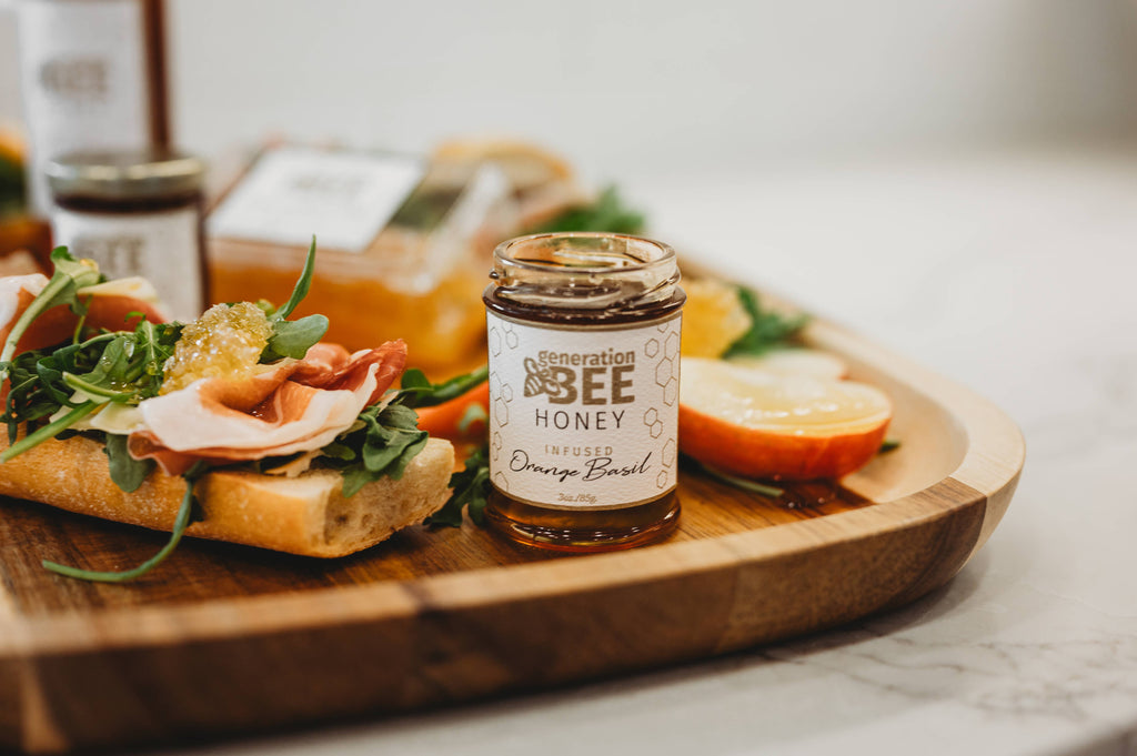 Flavor Infused Honey - Orange Basil - 3 oz Glass Jar