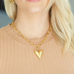 Elongated Bubble Heart Statement Necklace
