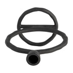 Metal Round Ring Taper Candle Holder - Black, 8 in.