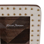 Photo Frame - Ivory/Gold Resin Brass Dot Border, 4x6 in.