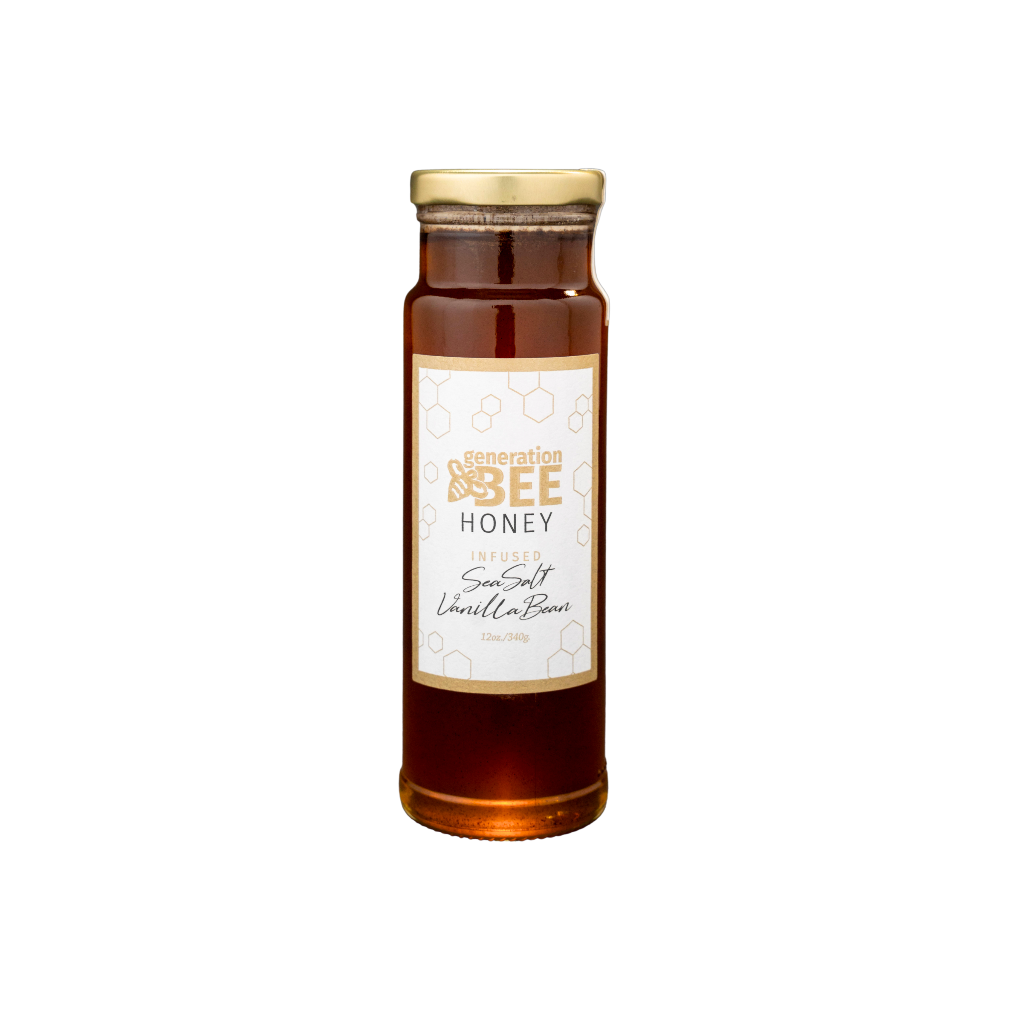 Flavor Infused Honey - Sea Salt Vanilla Bean -12oz Glass Jar