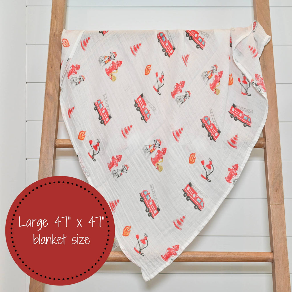 Baby Muslin Swaddle Blanket 47x47 Firehouse Fido