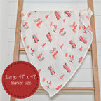 Baby Muslin Swaddle Blanket 47x47 Firehouse Fido