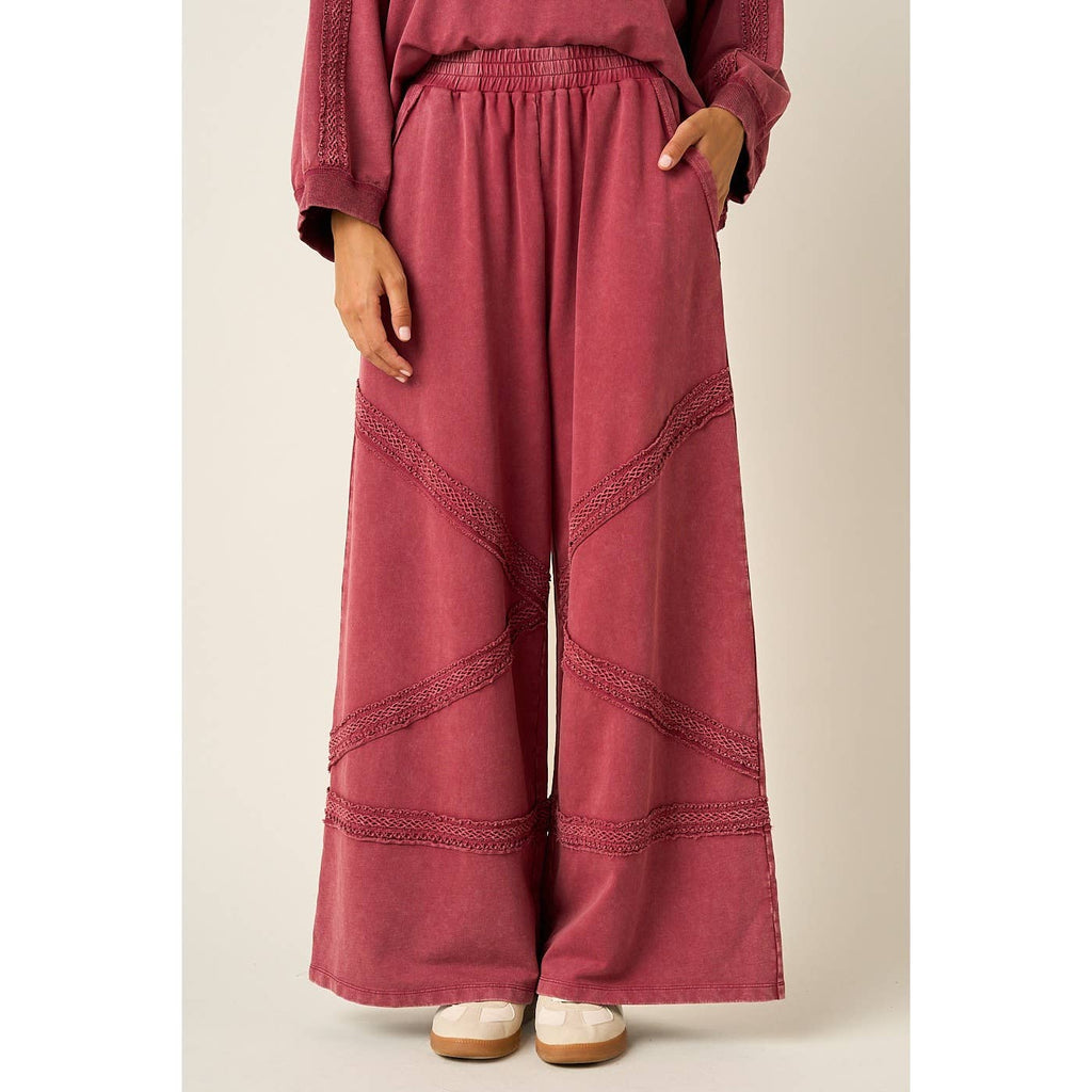 LACE TRIM WIDE LEG