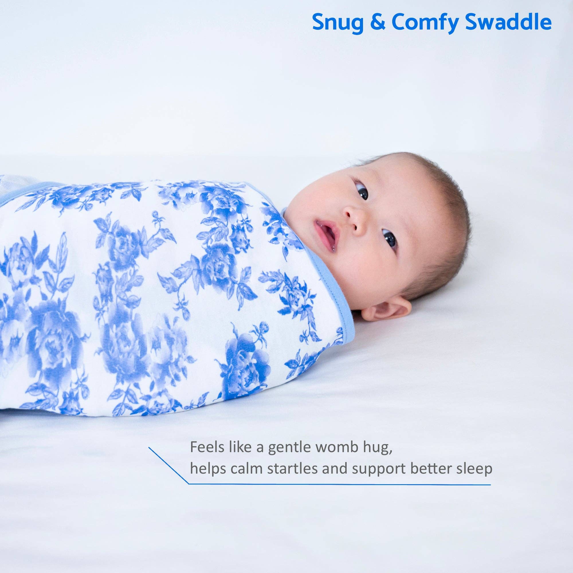 Cotton Velcro Newborn Swaddle Sack Peony For Your Thoughts