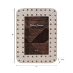 Photo Frame - Ivory/Gold Resin Brass Dot Border, 4x6 in.