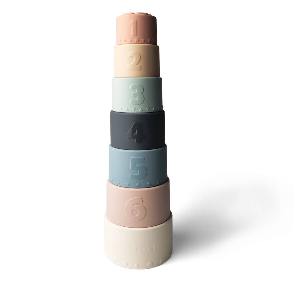 Stacking Cups Toy Soft Silicone with Shapes Bath or Beach