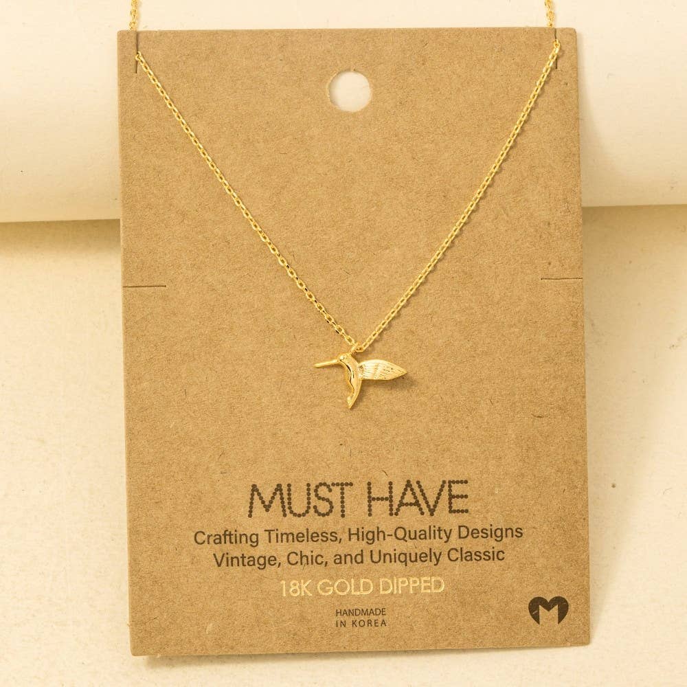 Humming Bird Pendant Necklace