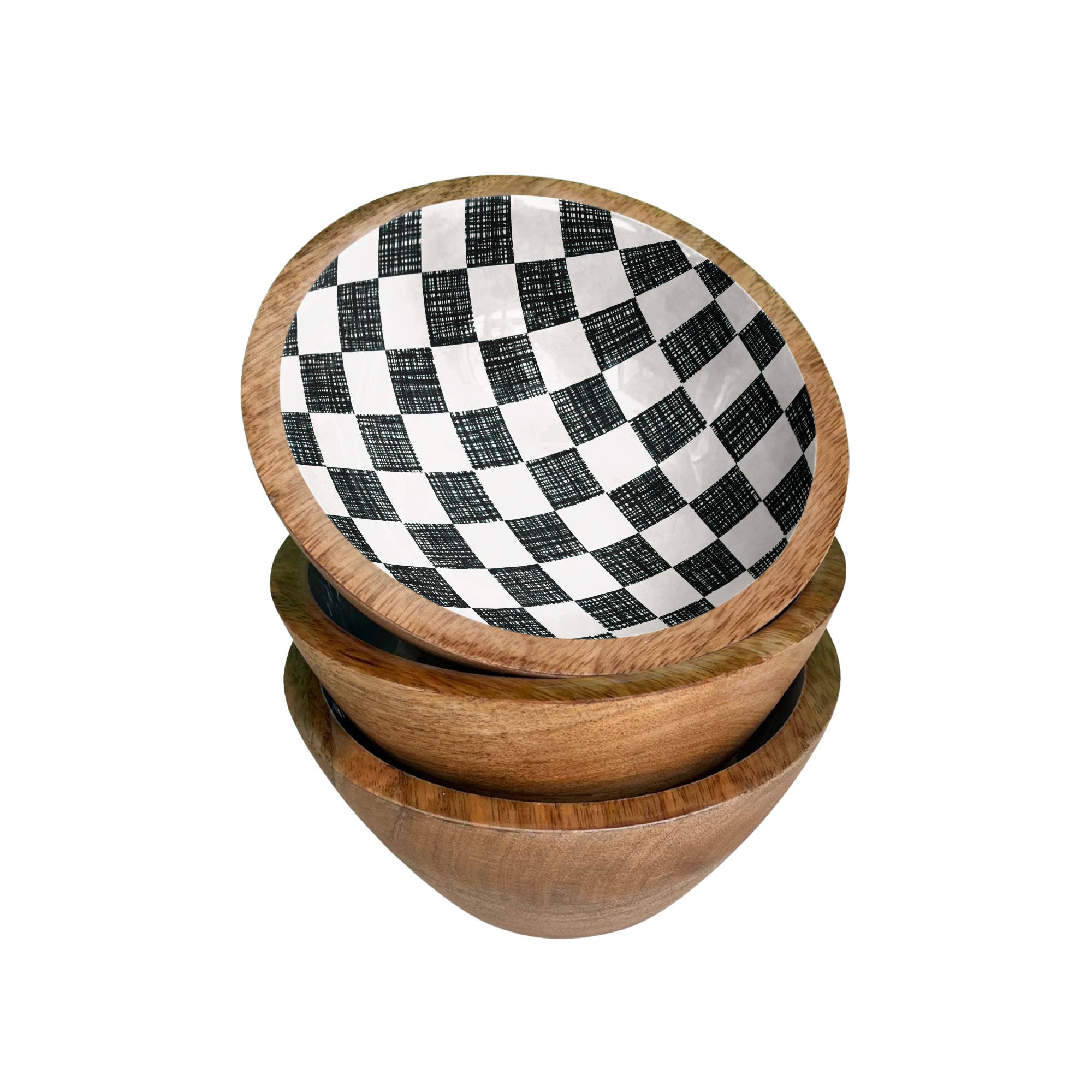 Black Check 6" Bowl