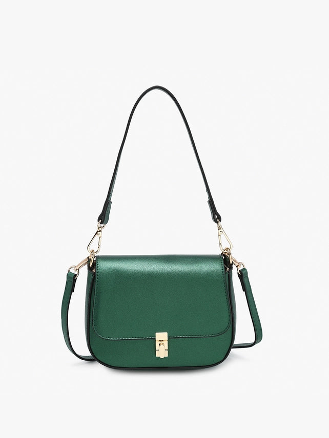 Grecia Metallic Crossbody w/ Shoulder Strap
