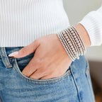 6mm Silver Stretch Bead Bracelet