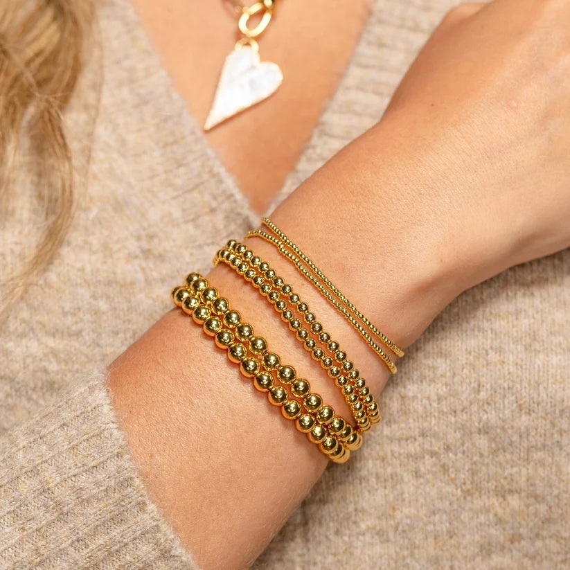 6mm Gold Stretch Bead Bracelet