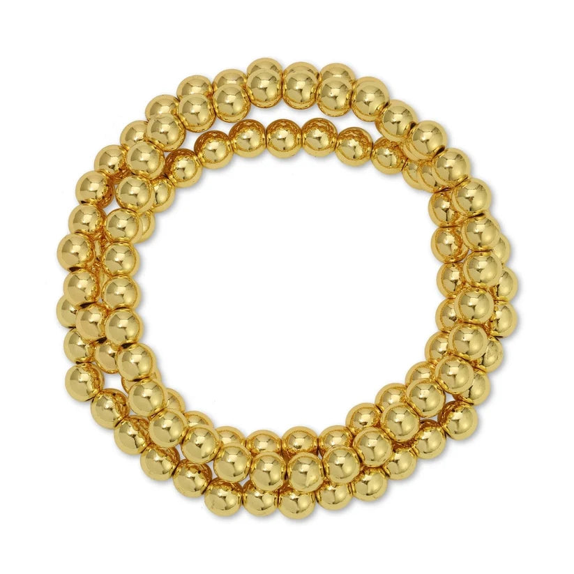 6mm Gold Stretch Bead Bracelet