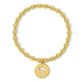 Gold Matte Cross Cutout Charm Bracelet