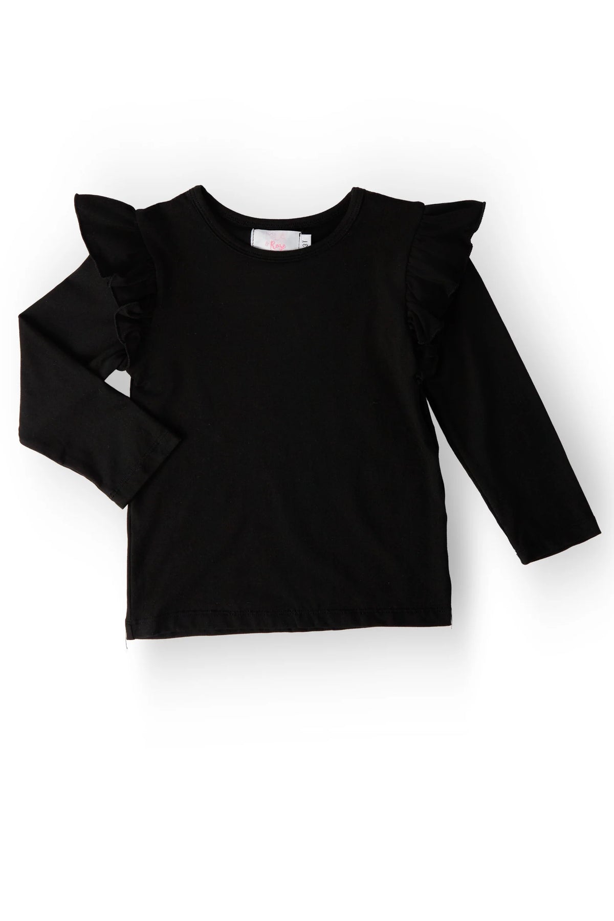 Black L/S Ruffle Tee