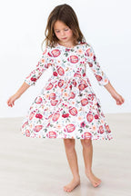 Footballs & Flowers Twirl Dress