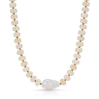 Stone Necklace with Baroque Pearl