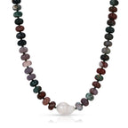 Stone Necklace with Baroque Pearl