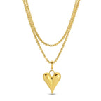 Long or Doubled Up Elongated Bubble Heart Necklace