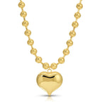 Bubble Heart on Ball Chain Necklace