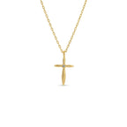 Petite Cross Necklace with Sparkling Cubic Zirconia Center