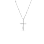 Petite Cross Necklace with Sparkling Cubic Zirconia Center