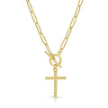 Cross Necklace with toggle closure