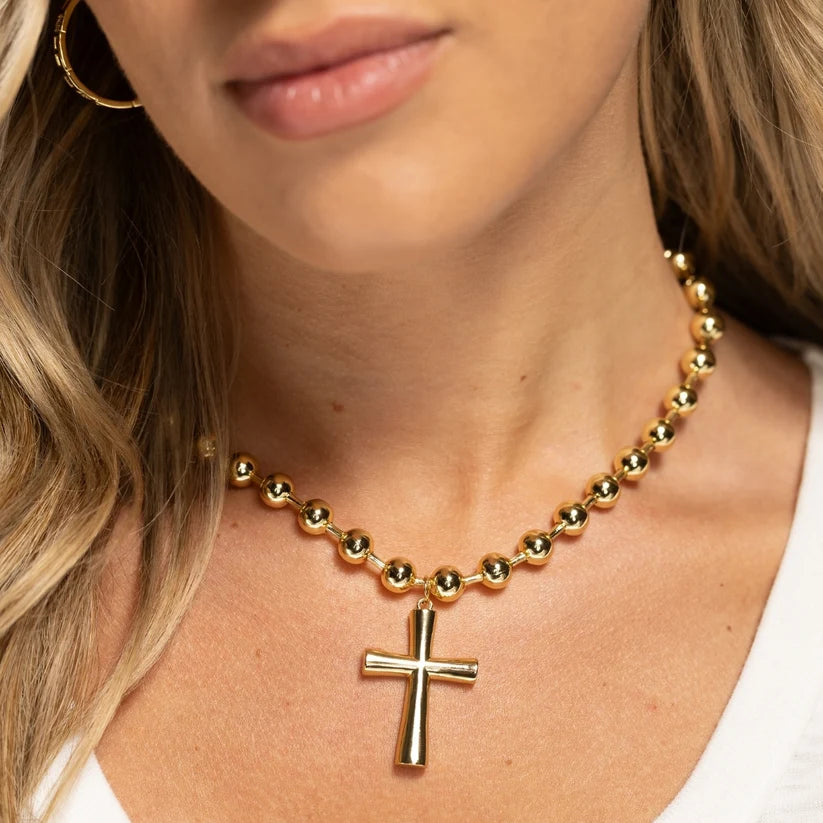 Bold Cross Statement Necklace